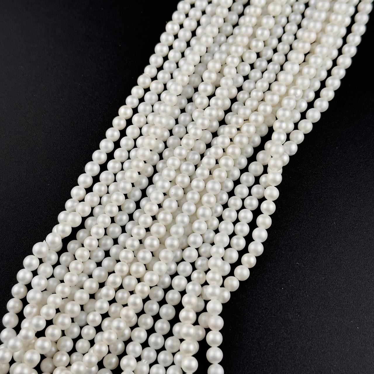 Бусины майорка матовая цвет белый размеры 4мм 6мм 10мм 16мм